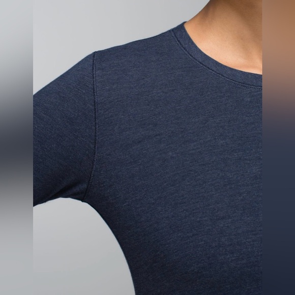 Lululemon Anytime Dress Heathered Inkwell 3/4 sleeves Size 2? - Picture 5 of 11